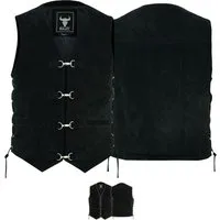 BULLDT Motorradweste GW697 Black Motorrad weste Suedeleder Bikerweste Motorradweste Wildleder