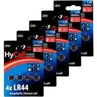 HyCell 20er Pack Alkaline Knopfzellen LR44 1,5V - Knopfbatterien - 20 Stück Knopfzelle