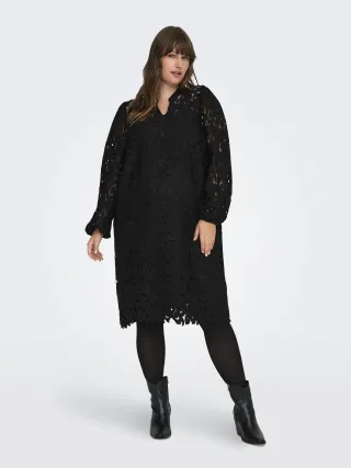 ONLY CARMAKOMA - CARGELINA LS KNEE DRESS WVN Black - Gr. - 44