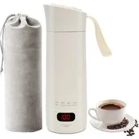 TUWENA Wasserkocher Reise Wasserkocher Klein, 400ML Mini Tragbarer Elektrische Wassertasse, 300W Schnellkoch-4 einstellbare Temperatur -Automatischer Abschaltung