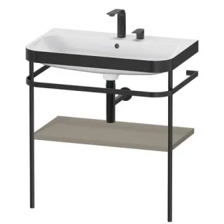 Duravit Happy D.2 Plus c-bonded Set mit Metallkonsole Stein Grau Seidenmatt 775x490x850 mm - HP4737E HP4737E9292