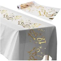 FOUORTUNATE-BEE Tischläufer Tischläufer Tischdeko Geburtstag Zuschneidbar Tischläufer Gold (Männer und Frauen für Geburtstagsparty Jubiläumsfeier, 28 cm x 10 m)