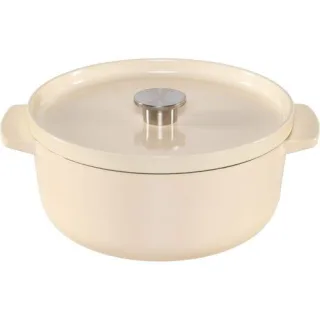 KitchenAid Bräter mit Deckel Gusseisen 26cm, creme