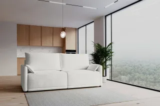 Sofa 3-Sitzer mit Schlaffunktion MIRENA in Stoff Cremona Ecru