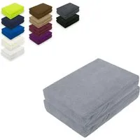 EXKLUSIV HEIMTEXTIL Spannbettlaken Doppelpack Frottee Spannbettlaken, Frottee, Gummizug: rundum