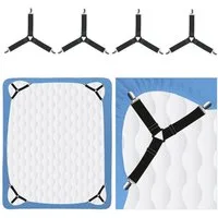 BAYLI Spannbettlaken 12er Set Verstellbare Bettlakenspanner Betttuchspanner mit Metallclips