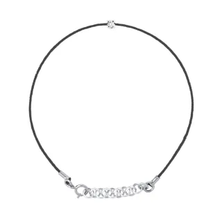 DIADEMA - Armband - Schwarzes Nylon - Echter Diamant