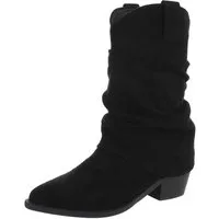 Ital-Design Elegante Damen-Stiefel mit Blockabsatz und einzigartigem Design Westernstiefelette (90827550) Blockabsatz Stiefeletten in Schwarz