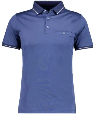RAGMAN - Polo uni, mercerisierte Baumw. mittelblau - Gr. - L