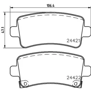 Hella Bremsbel?ge hinten Chevrolet Malibu Opel Insignia Saab 9-5