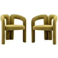 KLAM HOME Esszimmerstuhl Samt moderne Design Polsterstuhl mit Armlehne (gepolsterte dekorative Stühle/Esszimmerstühle 2er Set, 2 St), Wohnzimmer Küche Sessel 2-Stück/Satz Freizeitstühle