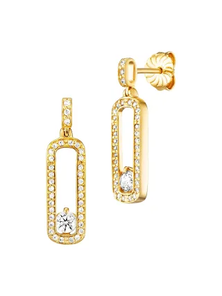 Julie Julsen Ohrhänger 925/- Sterling Silber vergoldet 72 Zirkonia
