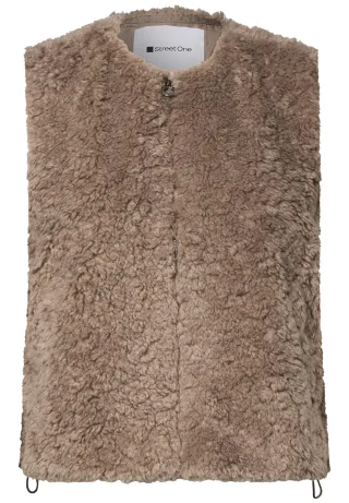 Street One - Short Fake Fur Vest 17870_sanded_amber - Gr. - 38