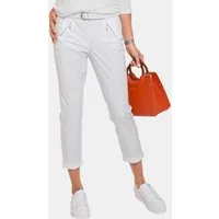 GOLDNER 7/8-Caprijeans Kurzgröße: Baumwollhose mit Formbund Jerseyhose mit Taschen, Zierreißverschlüssen und 7/8-Länge