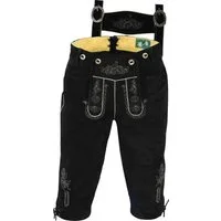 Fuente Leather Wears Trachtenhose Herren Trachten Kniebundhose, Jagdhose mit Trägern, schwarz, knielang