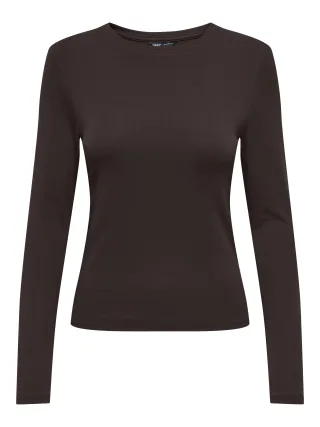 ONLY - ONLRILEY O-NECK L/S TOP JRS NOOS Black Coffee - Gr. - S