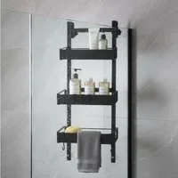 Melko Duschablage Duschregal ohne Bohren 3 Stück Duschkorb Duschorganizer, 1, inkl. Saugnäpfe verhindern Kratzer an der Scheibe