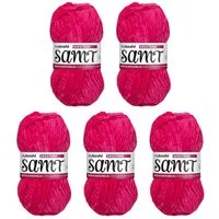 myboshi Samt Wolle, Chenille Garn Häkelwolle, 100 m (5-St., Samt Wolle Original Chenille Garn), Uni