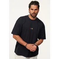 SOULSTAR T-Shirt mit Stickerei Herren Oversize-Fit Kurzarm Shirt mit Rundhals-Ausschnitt