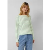 s.Oliver Langarmshirt T-Shirt Gestreiftes Langarmshirt aus Flammgarm mit U-Boot-Ausschnitt