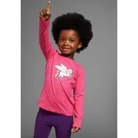 KIDSWORLD Langarmshirt mit süßem Einhorn Druck langärmlig, hüftlange Passform, stylischer Druck