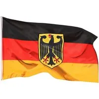 PHENO FLAGS Flagge Deutschland Flagge mit Adler 90 X 150 cm Deutsche Fahne (Hissflagge für Fahnenmast), Inkl. 2 Messing Ösen
