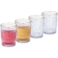 relaxdays Gläser-Set Vintage Trinkgläser 4er Set 300 ml, Glas