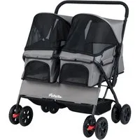 COSTWAY Hundebuggy, (1-tlg), 2-Sitzer Hundewagen, mit Sonnenschutz, Sicherheitsgurt, faltbar