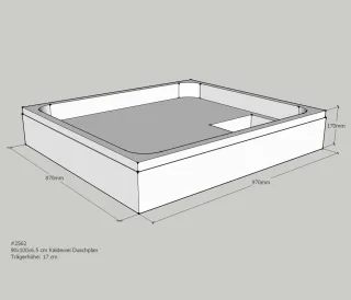 Neuesbad Wannenträger für Kaldewei Duschplan 90x100x6,5 SD21823