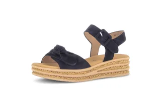 pius gabor - Plateau Sandalen Rauleder blau blau - Gr. - 6 UK