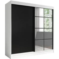 A&J MöbelLand GmbH Schiebetürenschrank TINA 2-türiger Kleiderschrank mit 2 Kleiderstangen und Spiegel (TOP ANGEBOT! Geräumiger Schrank mit einer Breite von 200 cm und Spiegel, ideal zur Aufbewahrung von Kleidung und Accessoires. TOP PRODUKT! Wählen S