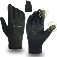 Cachito Fahrradhandschuhe Damen Herren Warme Winterhandschuhe wasserdichte Fleecehandschuhe Touchscreenhandschuhe Winddichte Laufhandschuhe rutschfeste