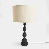 Mirabeau Tischleuchte Tischlampe Freydaal antikschwarz/beige