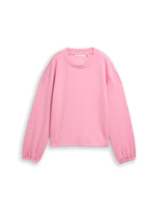 Denim Tom Tailor - Loose Fit Scuba Langarmshirt soft blush rose - Gr. - XL