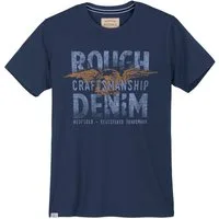 redfield Rundhalsshirt Redfield Übergrößen T-Shirt Rough Denim denimblau