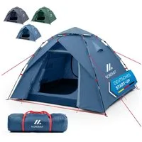 Nordmut Wurfzelt Pop-up Campingzelt 2-4 Personen 230x230 cm wasserdicht 5000 mm, Personen: 4 (Campingzelt mit Fiberglas Gestänge & versiegelten Nähten, wasserdicht mit Moskitonetzen & Belüftung), Festivalzelt mit Sekunden Aufbau & kompaktem Packmaß
