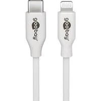USB 2.0 Adapterkabel, USB-C Stecker > Lightning Stecker weiß, 1 Meter, PD, Laden mit bis zu 87 Watt