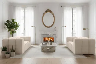 Sofaset Designersofa SOLVIE 2-2 in Stoff Tiffani Beige