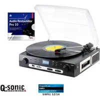 Q-Sonic UPL-855.MP3 Plattenspieler und Digitalisierer Schallplatten MC Multifunktionsspieler (Riemenantrieb)