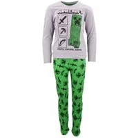 Minecraft Pyjama Minecraft Pyjama Langer Kinder Schlafanzug Jungen + Mädchen hellgrau