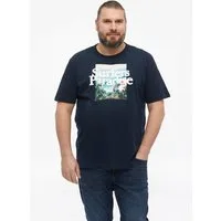 s.Oliver Kurzarmshirt T-Shirt Flammgarn-T-Shirt mit Artwork