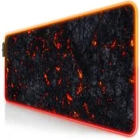 Titanwolf Gaming Mauspad RGB Mousepad 800 x 300 x 3 mm, LED Multi Color XL Tischunterlage, rutschfest, abwaschbar, Geschwindigkeit & Präzision, Lavamotiv