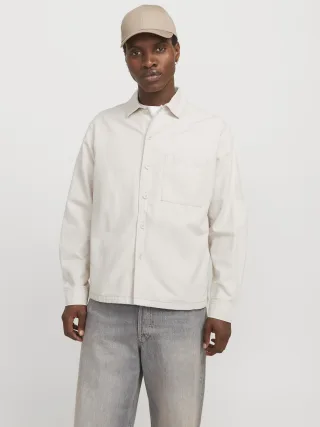 JACK&JONES - JJEURBAN EDGE OVERSHIRT LS SN moonbeam - Gr. - XL