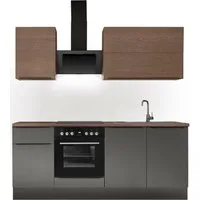 KOCHSTATION Küchenzeile Cocco B/H/T 210x211x60 cm, Breite 210 cm, wahlweise mit E-Geräten und Induktion
