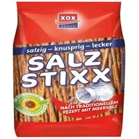 XOX Knabberei, XOX Salz Stixx Laugengebäck Stangen mit Meersalz knusprig 250g