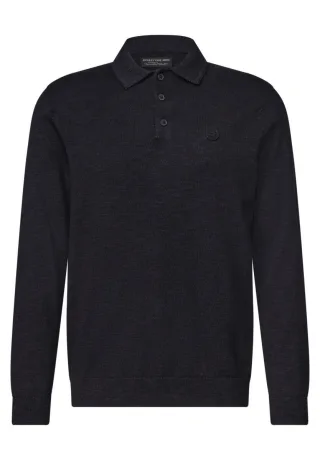 Street One - Langarm-Poloshirt blau - Gr. - L