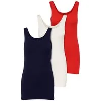 ONLY Tanktop Live Love (3-tlg) Lange Tops, elastische Baumwollqualität