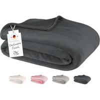 Wohndecke Kuscheldecke Flauschig Fleecedecke 150x200 180x220 Sofa Couch Decke, Carpe Sonno, Super Softe Sofadecke Überwurf Tagesdecke Grau Anthrazit