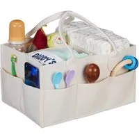 relaxdays Wickeltasche Baby Windel Caddy Filz, Beige