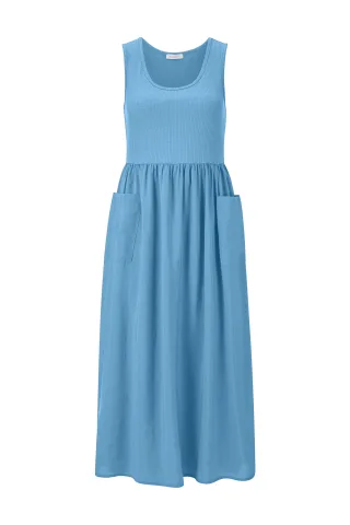 Rich & Royal - Scuba Mat Mix Parachute Dress sailor sky - Gr. - XL